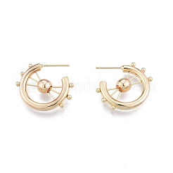 Brass Helm Stud Earrings&nbsp;EJEW-G309-03G