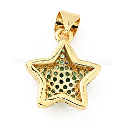 Brass Micro Pave Cubic Zirconia Pendants&nbsp;KK-E015-09G-02