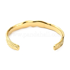 304 Stainless Steel Textured Open Cuff Bangles for Women&nbsp;LS-STAS-B068-02G