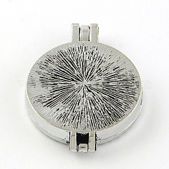 Rack Plating Hollow Brass Diffuser Locket Pendants&nbsp;KK-S666-AS