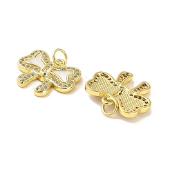 Brass Micro Pave Clear Cubic Zirconia Pendants&nbsp;KK-K365-25G