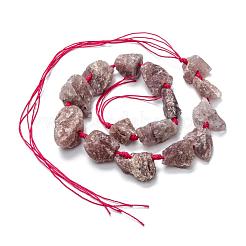 Rough Raw Natural Strawberry Quartz Beads Strands&nbsp;G-G697-E10