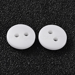 2-Hole Flat Round Resin Sewing Buttons for Costume Design&nbsp;BUTT-E119-14L-19