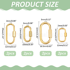 8Pcs 4 Styles 304 Stainless Steel Locking Carabiner&nbsp;STAS-ME0003-72