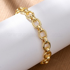 Brass Oval Link Chain Bracelets for Women Men&nbsp;X-BJEW-K273-06G