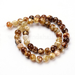 Natural Fire Crackle Agate Beads Strands&nbsp;G-Q462-67-8mm