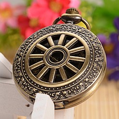 Openable Flat Round Alloy Pendant Pocket Watch&nbsp;WACH-L024-18