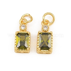 Brass Pave Cubic Zirconia Charms&nbsp;CU-CBA3D67-07G