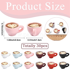 30Pcs 6 Colors Mini Coffee Cup Resin Display Decorations&nbsp;DJEW-YW0010-12