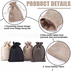 4 Colors Polyester Imitation Burlap Packing Pouches Drawstring Bags&nbsp;ABAG-BBC0001-04B