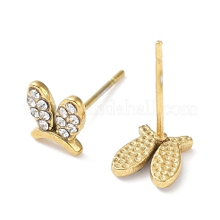 304 Stainless Steel with Rhinestone Stud Earrings&nbsp;EJEW-Q788-02G