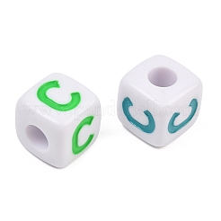 Opaque Acrylic Enamel European Beads&nbsp;AC-ACBA1794-04C