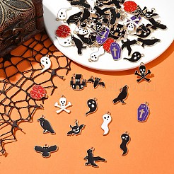 60Pcs 15 Styles Halloween Theme Alloy Enamel Pendants&nbsp;FIND-FS0002-89