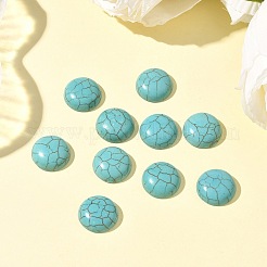 Craft Findings Dyed Synthetic Turquoise Gemstone Flat Back Dome Cabochons&nbsp;TURQ-S266-14mm-01