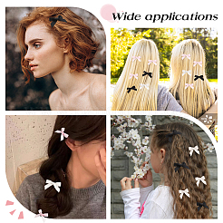 30Pcs 3 Colors Bowknot Polyester Alligator Hair Clips&nbsp;AJEW-CP0008-38