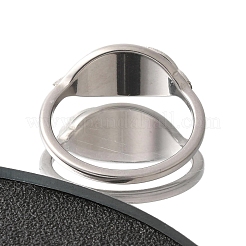 Textured Leaf 304 Stainless Steel Finger Ring for Women&nbsp;RJEW-L126-02B-P