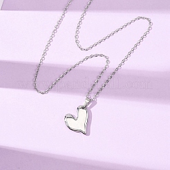 304 Stainless Steel Heart Pendant Cable Chain Necklaces for Men Women&nbsp;NJEW-K308-02C-P