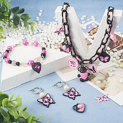 20Pcs 10 Style Spray Painted Alloy Pendants&nbsp;FIND-TA0002-89