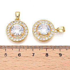 Brass Micro Pave Cubic Zirconia Pendants&nbsp;KK-N254-233G