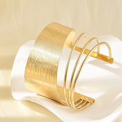Alloy Open Cuff Bangles&nbsp;LS-BJEW-K272-01G