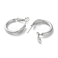 999 Fine Silver Ring Hoop Earrings&nbsp;EJEW-P296-22P