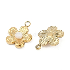 Natural White Jade Flower Charms&nbsp;STAS-I325-143G-03