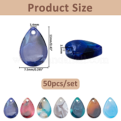 50Pcs Cellulose Acetate(Resin) Charms&nbsp;RESI-FH0001-72B