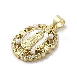 Brass Pave Shell Pendants&nbsp;KK-I708-16G-G