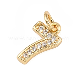 Brass Micro Pave Clear Cubic Zirconia Charms&nbsp;KK-G544-04G-07