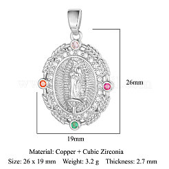 Brass Micro Pave Colorful Cubic Zirconia Pendants&nbsp;ZIRC-OY001-03P