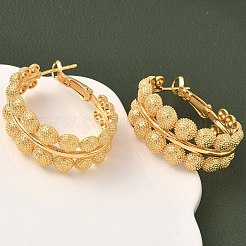 Brass Round Hoop Earrings&nbsp;EJEW-D337-12G