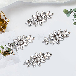 6Pcs Flower Glitter Hotfix Glass Rhinestone&nbsp;DIY-GF0014-62A