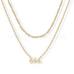 304 Stainless Steel Figure Pendant Double Layer Necklaces for Women&nbsp;FS-WGF1C2D-04