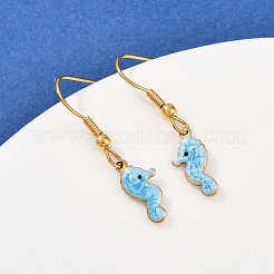 Ocean Series 304 Stainless Steel Enamel Dangle Earrings&nbsp;EJEW-K017-01B-G