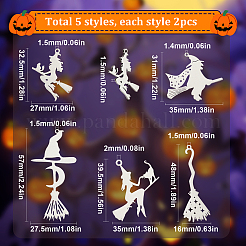 10Pcs 5 Style Halloween 201 Stainless Steel Big Pendants&nbsp;STAS-SC0005-17