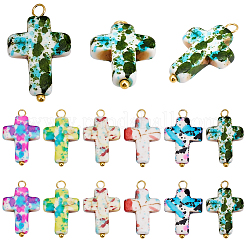 60Pcs 6 Colors Baking Paint Synthetic Turquoise Pendants&nbsp;PALLOY-SC00032