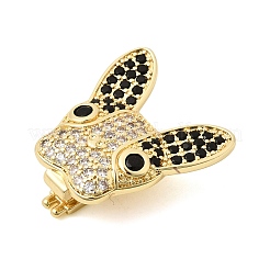 Brass Micro Pave Cubic Zirconia Fold Over Clasps&nbsp;KK-Z150-19G