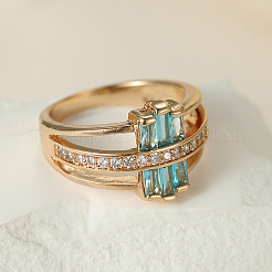 Brass Micro Pave Cubic Zirconia Finger Rings&nbsp;WG79A1E-01