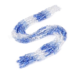 Electroplate Imitation Jade & Opaque & Transparent Glass Beads Strands&nbsp;EGLA-Q135-4x6MM-01B