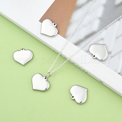 Tarnish Resistant 304 Stainless Steel Mirror Polished Finish Stamping Blank Tag Heart Pendants&nbsp;X-STAS-R063-02