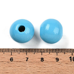 Painted Natural Wood Beads&nbsp;WOOD-A018-16mm-03