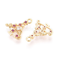 Brass Micro Pave Cubic Zirconia Charms&nbsp;KK-N263-146C-G