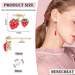 12Pcs Brass Enamel Stud Earring Findings&nbsp;KK-BC0010-08