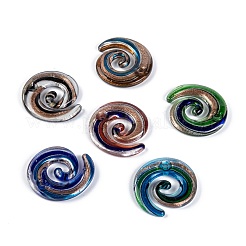 Handmade Silver Foil Lampwork Pendants&nbsp;FOIL-S115-B