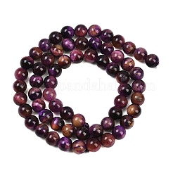 Grade AB Natural Tiger Eye Beads Strands&nbsp;G-F591-18-6mm