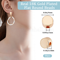 50Pcs Long-Lasting Plated Brass Beads&nbsp;KK-BBC0013-15