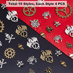 60Pcs 15 Style Tibetan Style Alloy Pendants&nbsp;TIBE-PH0002-09