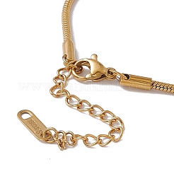 Synthetic Turquoise Charm Bracelet with Round Snake Chains&nbsp;BJEW-P284-03B-G