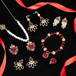 40Pcs 4 Style Heart & Crown & Leaf Alloy Pendant&nbsp;FIND-PH0010-79