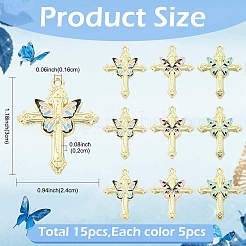 15Pcs 3 Colors Light Gold Plated Alloy Enamel Pendants&nbsp;ENAM-YW0008-60